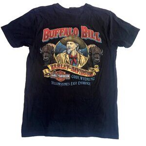 Harley Davidson Motorcycles Buffalo Bill Cody Wyoming Yellowstone Tee Size M
